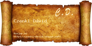 Czenki Dávid névjegykártya